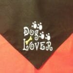 Dog lover bandana with bone and paw print embroidery