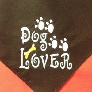 Dog Lover embroidered bandana