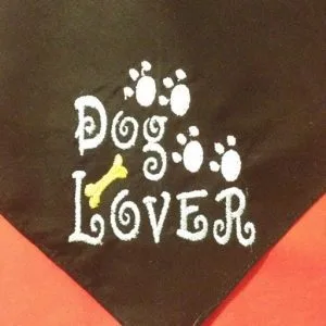 Dog Lover embroidered bandana