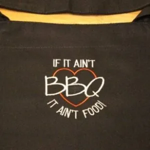 embroidered bbq apron “If It Ain’t BBQ, It Ain’t Food!”