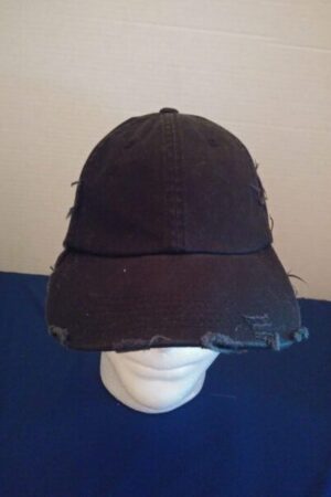 Distressed black baseball hat 1