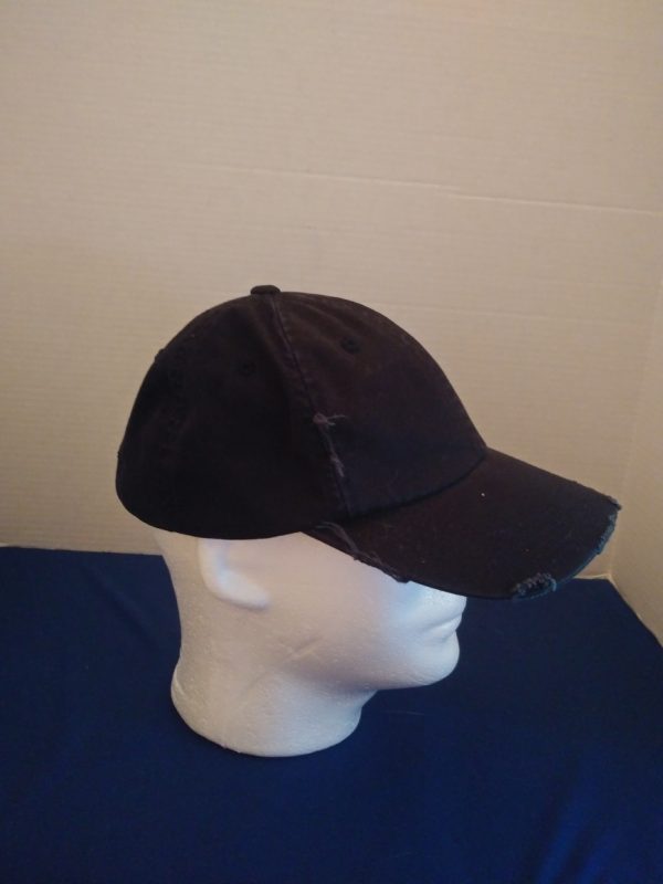 Distressed black baseball hat 2