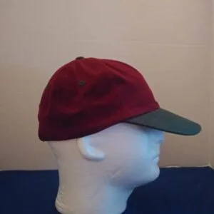 Burgundy and green Plush baseball cap