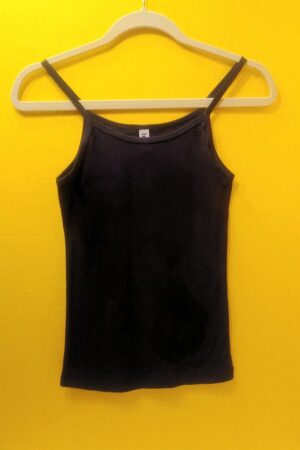 Bella Apparel Women's Black Baby Rib Spaghetti Strap Tank