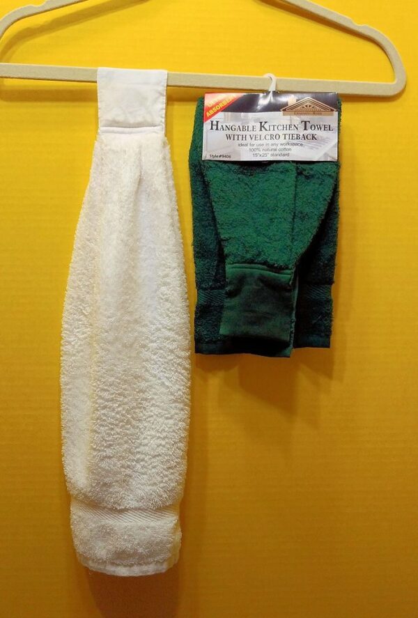 Hangable Kitchen Towel with velcro tieback