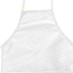 White Big Accessories apron with two front pouch pockets and adjustable ties, 24 inches long