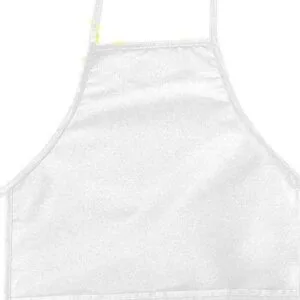 White Big Accessories apron with two front pouch pockets and adjustable ties, 24 inches long