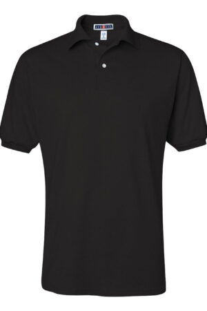 Black Button Polo by Jerzees with SpotShield stain-resistant protection