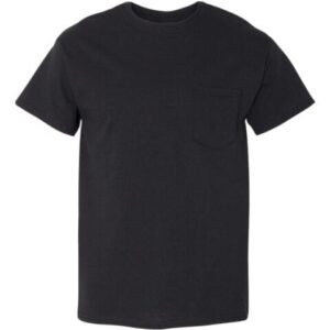 Gildan black ultra cotton pocket T-shirt