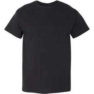 Gildan black ultra cotton pocket T-shirt