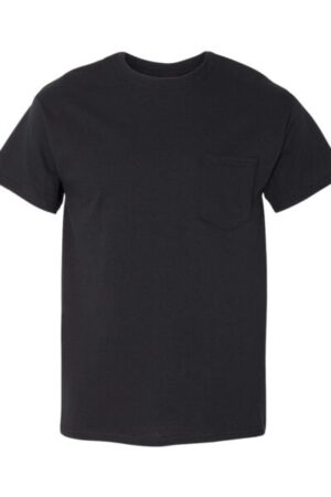 Gildan black ultra cotton pocket T-shirt