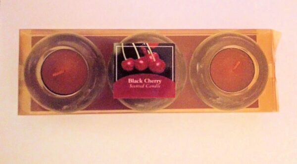 3 piece black cherry scented tealights