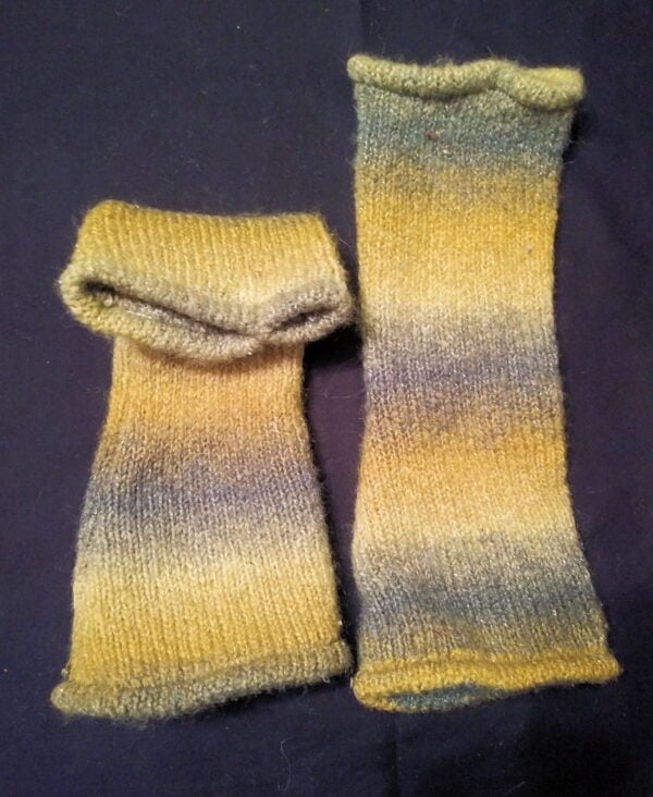 Fingerless Gloves shades of green