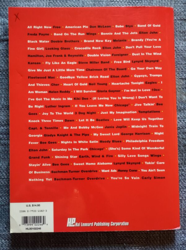 70's Rock N Roll sheet music book