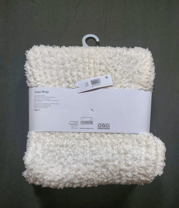 white cozy wrap backview