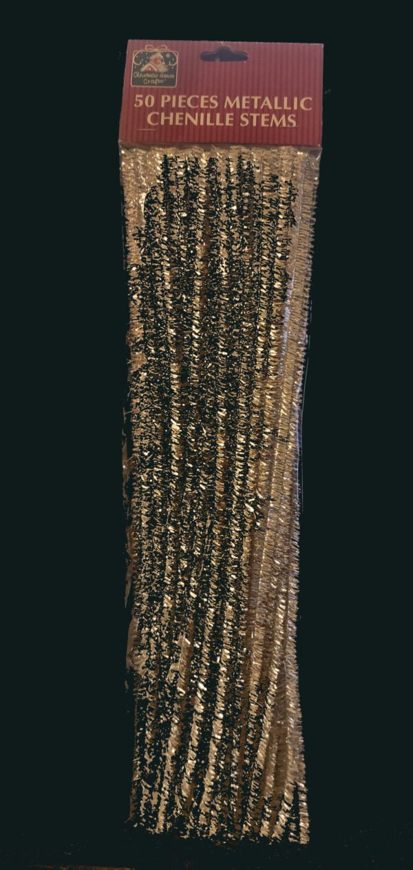 metallic chenille stems 50 pc gold2