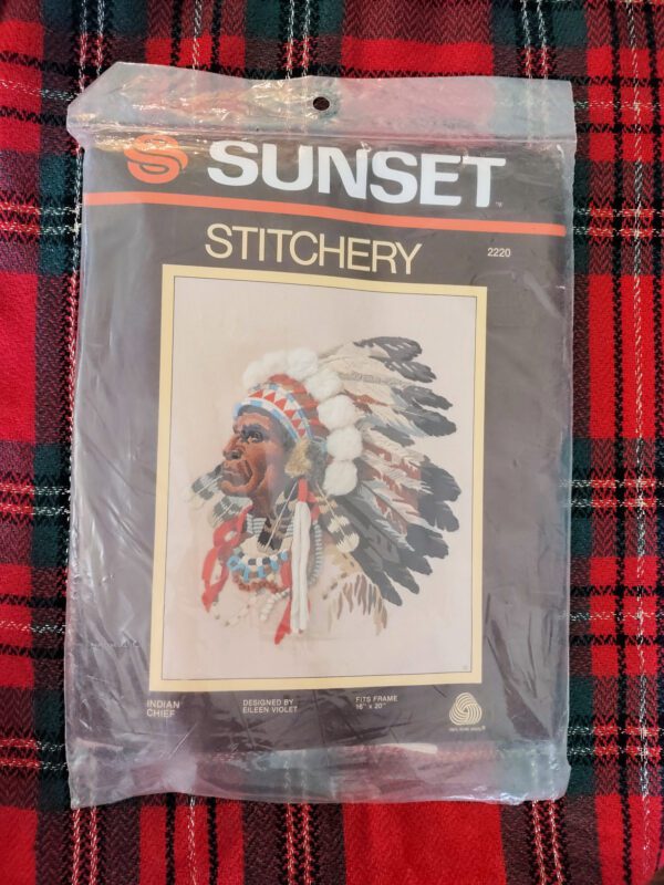 Indian Chief crewel embroidery kit