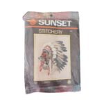 Indian Chief crewel embroidery kit with all the supplies included in original package