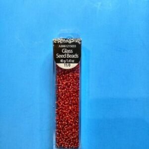 glass seed beads red