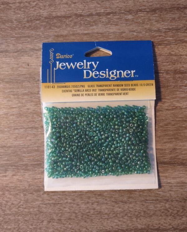 glass seed beads 10/0 darice rainbow green