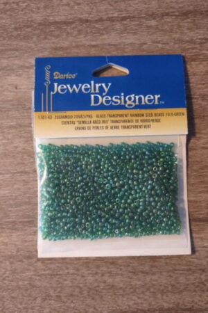 glass seed beads 10/0 darice rainbow green