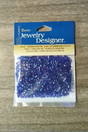 glass tube seed beads 10/0 darice rainbow dark blue
