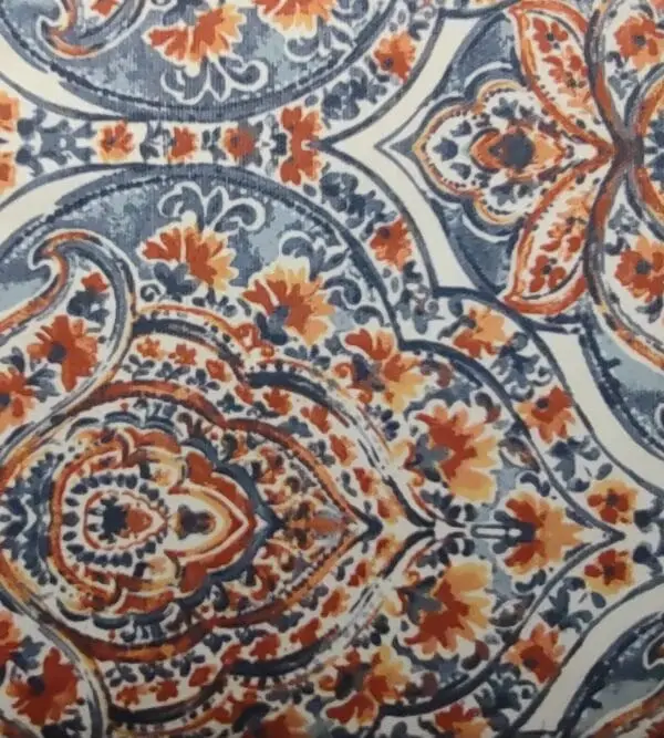 Damask blue cotton material