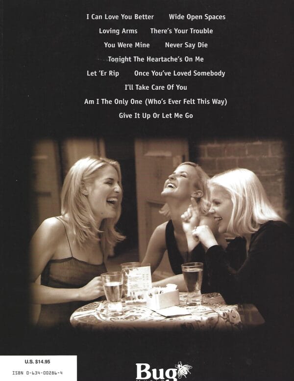 Wide Open Spaces (sheet music) Dixie Chicks back page