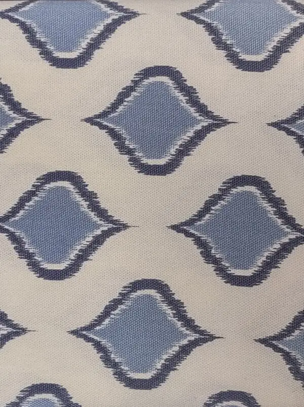 Ikat ogee blue cotton material