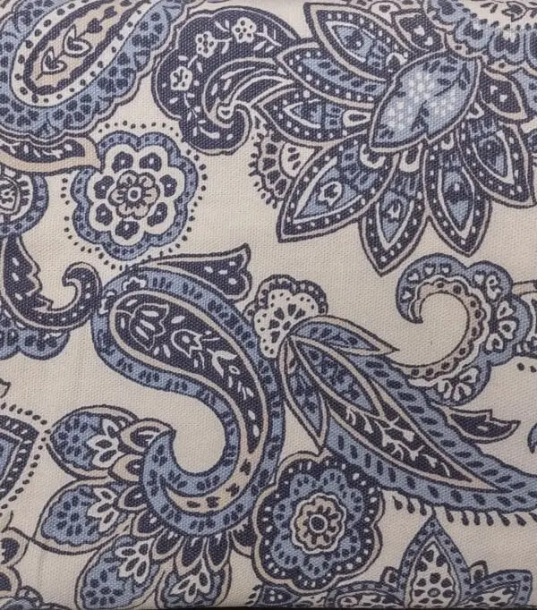 paisley Jacobean blue cotton material