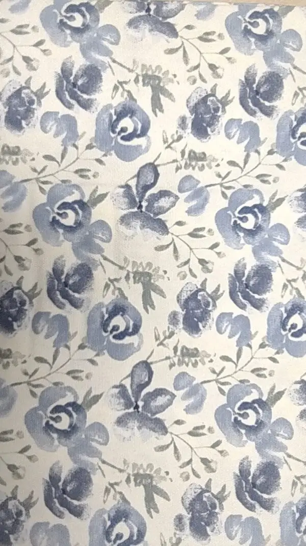 watercolor floral blue cotton material