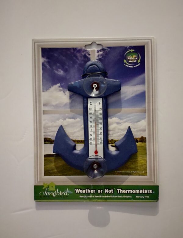 Outside small window Thermometer Blue anchor