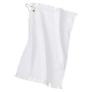 white fingertip towel with grommet