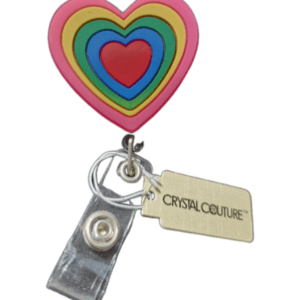 badge holder ID colorful heart with alligator clip used for ID