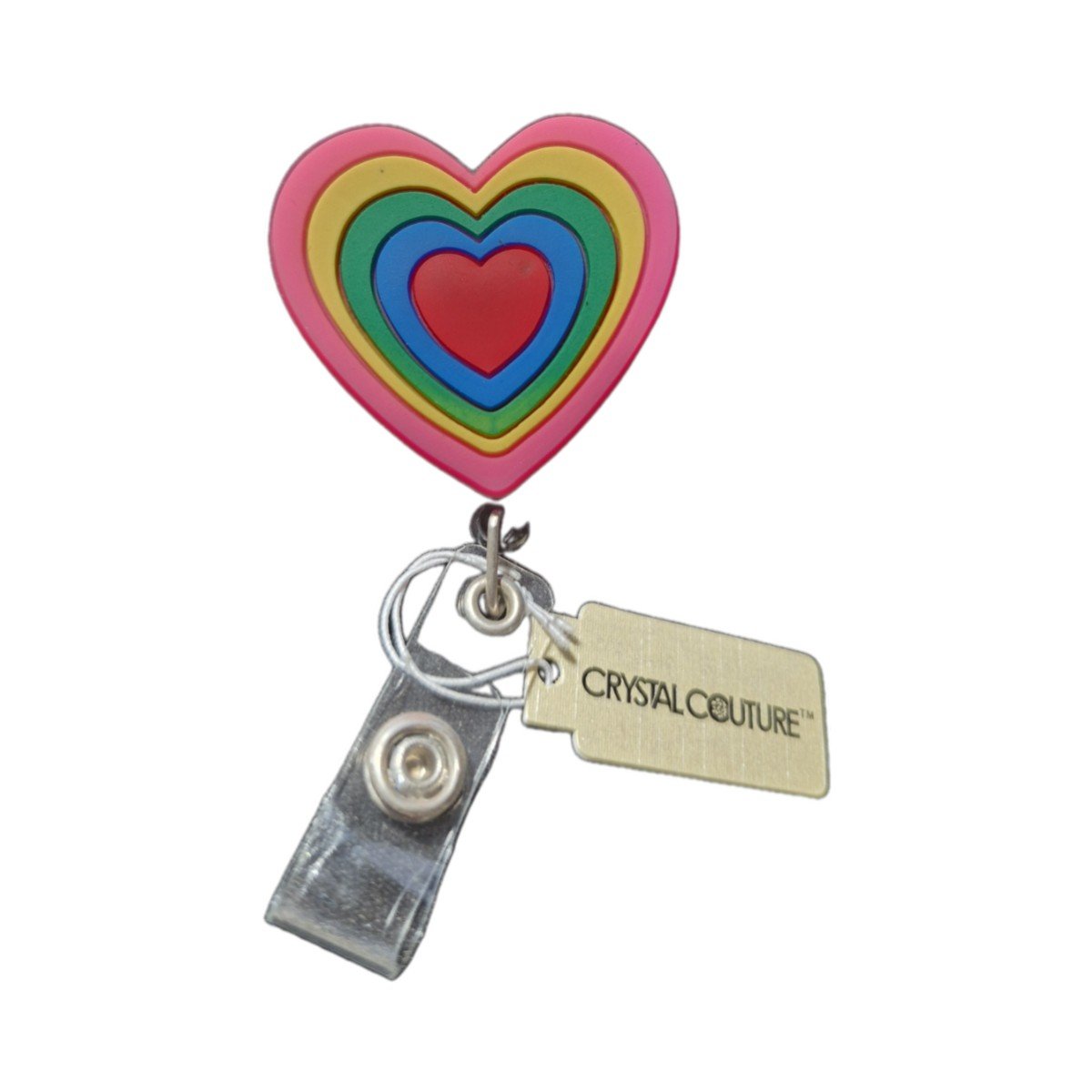 Retractable Badge ID holder with rotating alligator clip 1 badge holder ID colorful heart with alligator clip used for ID
