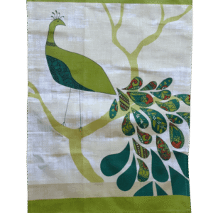 peacock print dishcloth