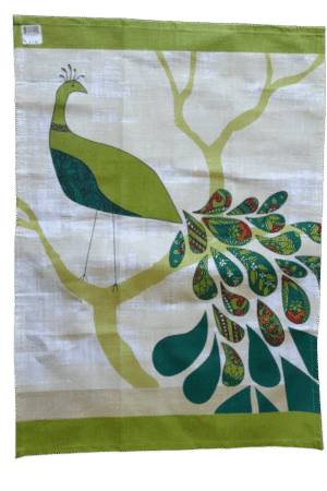 peacock print dishcloth