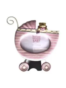 Decorative burton + BURTON baby picture frame with soft pink and white accents