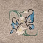 embroidered butterfly and flower gray sweatshirt, Handmade by Colleen's Creations