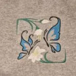embroidered butterfly and flower gray sweatshirt, Handmade by Colleen's Creations