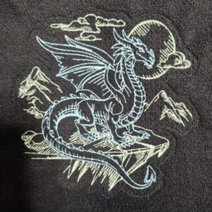 Embroidered mystic dragon design