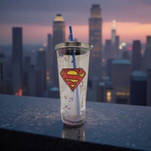 20 oz insulated cup with straw superman nb
