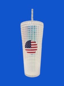 24 oz insulated cup with straw BPA free americana american flag nb