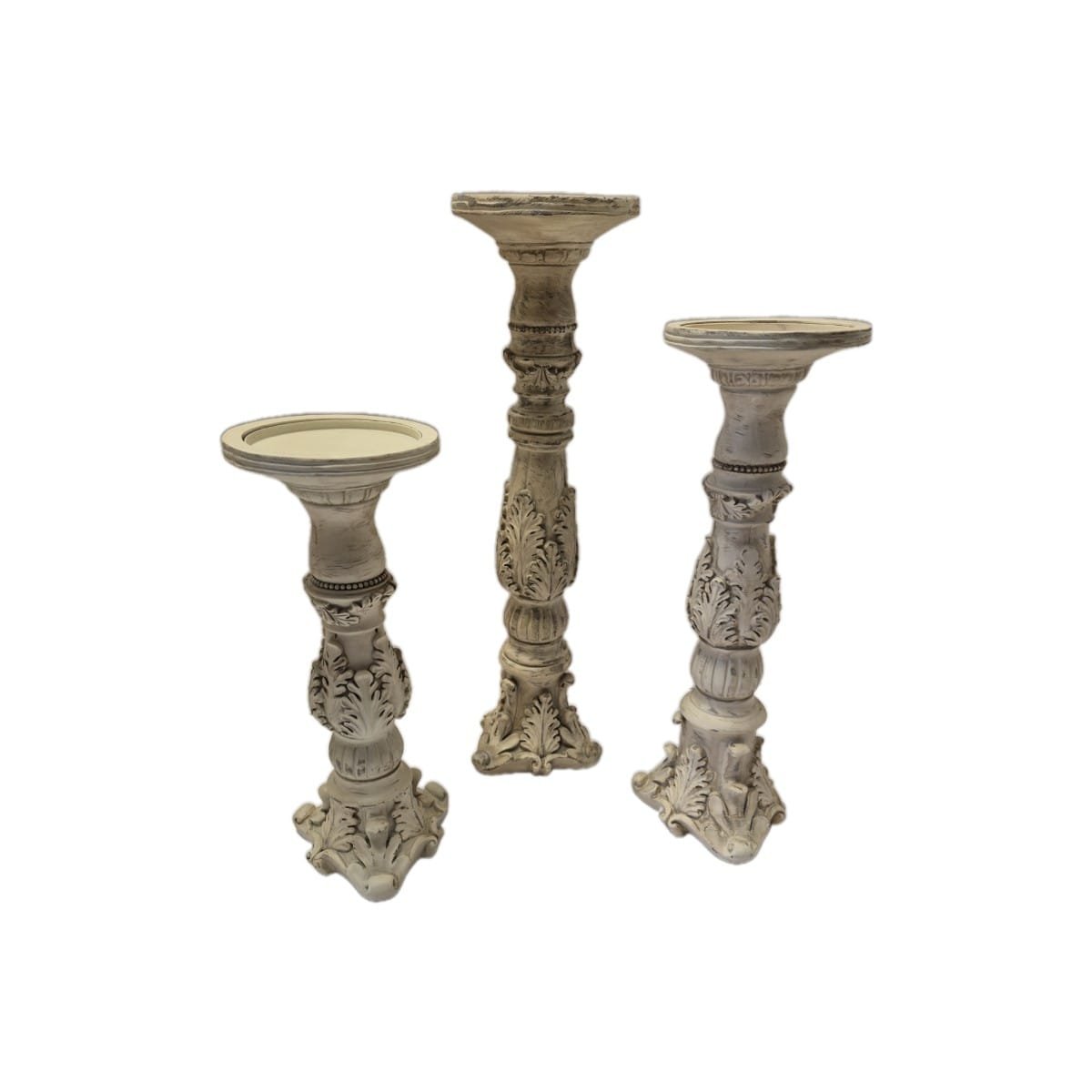 Architectural Candleholders 1 set of 3 architectural candle holders showing design
