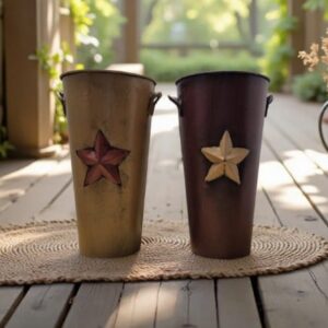 metal canister-container with star nb