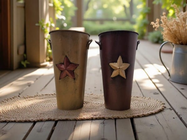 metal canister-container with star nb