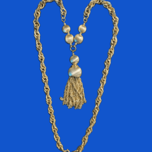Vintage gold-tone tassel necklace from the 1960's to 1970's era