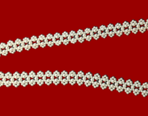 Vintage Handmade Seed Bead Necklace – 18" – Open‑Work Center – White Beads – Wearable or Craft Supply