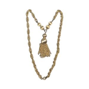 Vintage gold-tone tassel necklace from the 1960's to 1970's era
