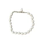 Vintage 16" with white glass Coral‑Inspired Beads with and Adjustable Chain